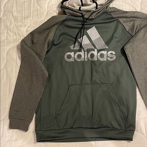 TALL Adidas Men's Hoodie in Forest Green and Charcoal
